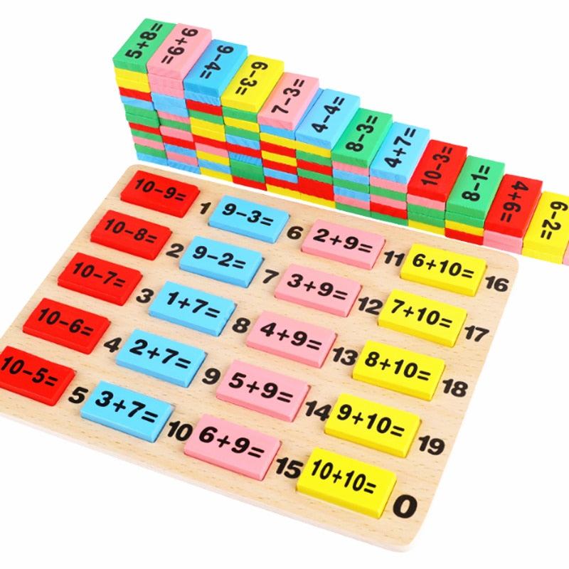 Wooden Domino Arithmetic Educational Toy